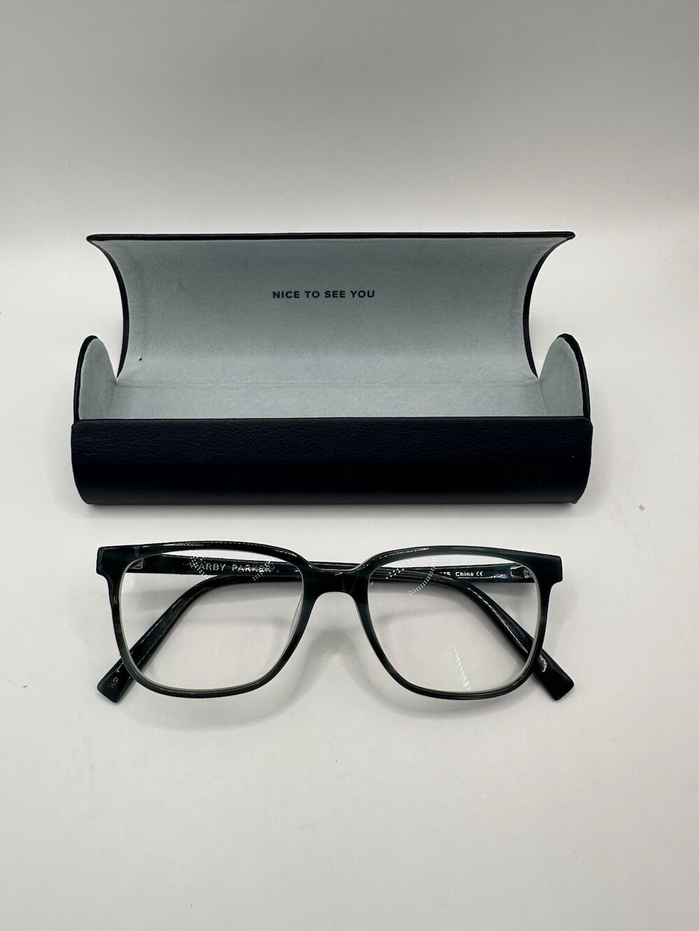 Warby Parker Hayden Eyeglasses Frame Only Blue M 175 52-16-145 Unisex AdultsCase